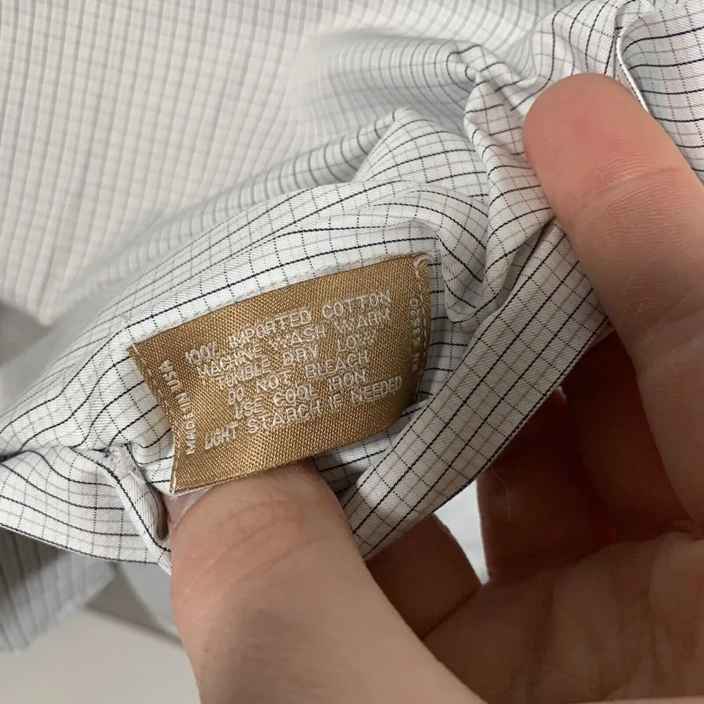 Gitman Bros Shirt Men's 18 34 White Long Sleeve‎ Button Down Casual USA Made